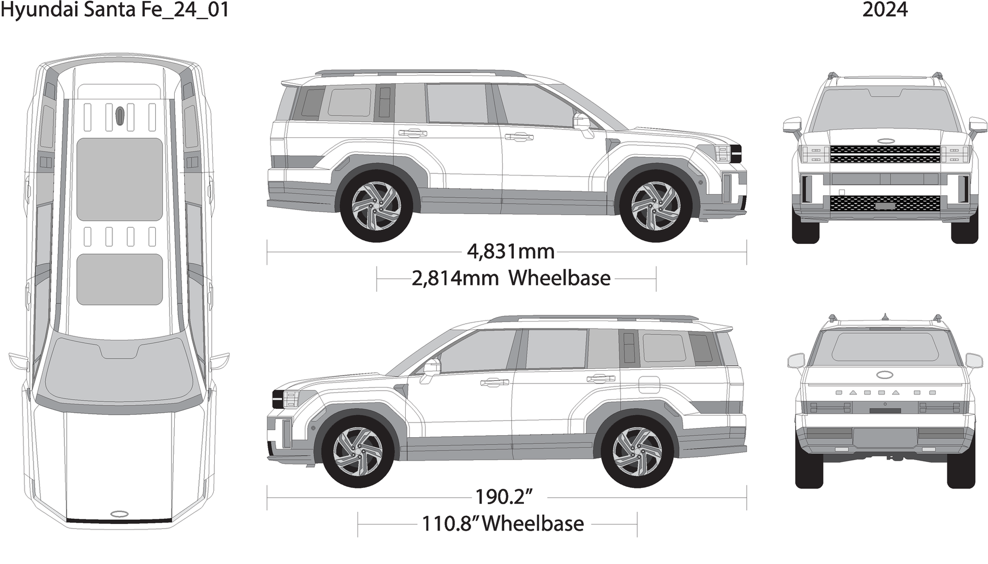 2024 Hyundai Santa Fe V01 Vehicle Wrap Template