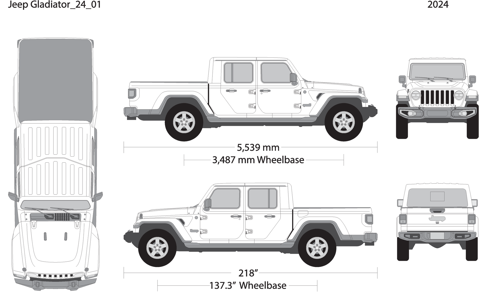 2024 Jeep Gladiator V01 Vehicle Wrap Template