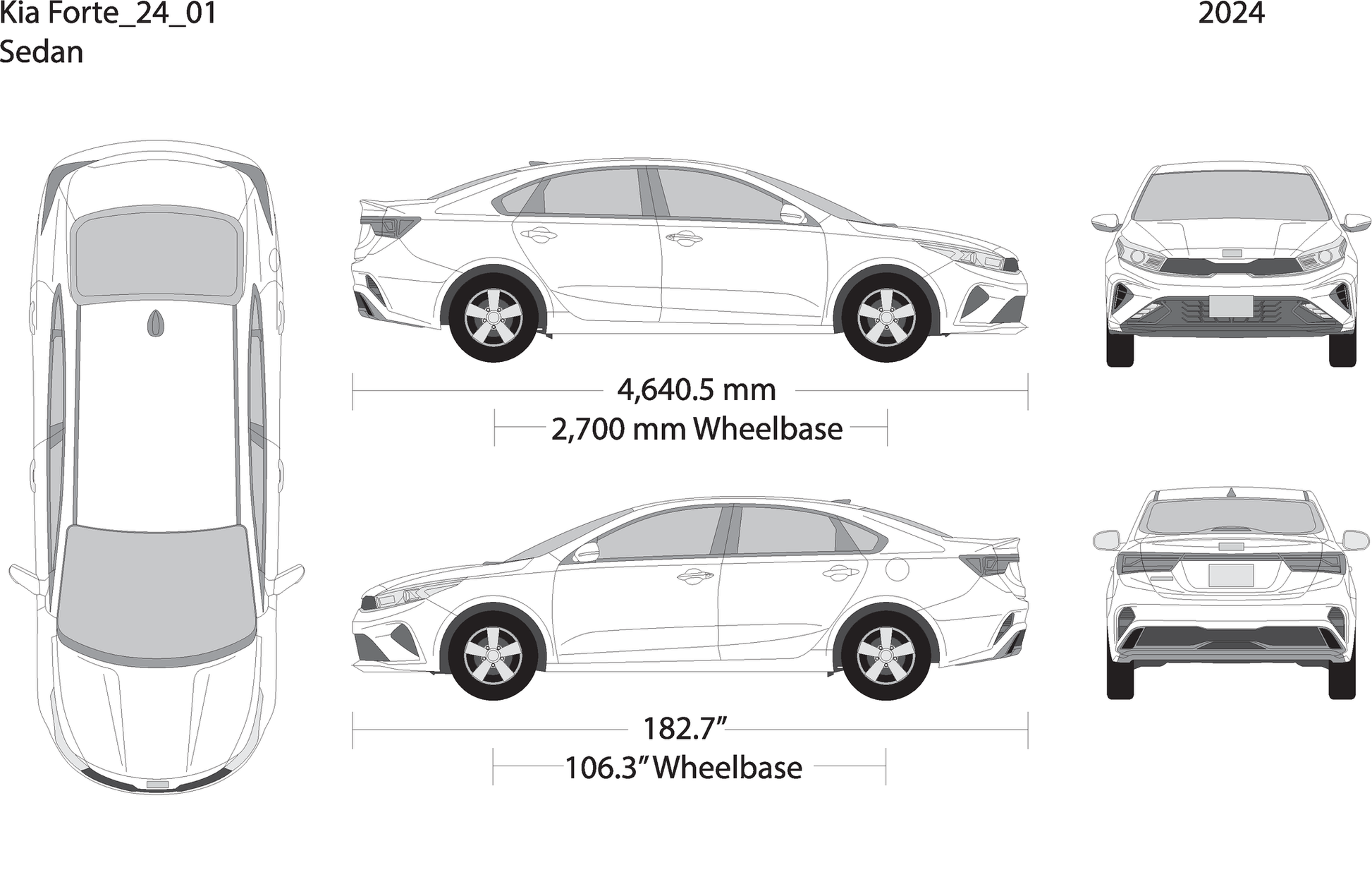 2024 Kia Forte V01 Vehicle Wrap Template