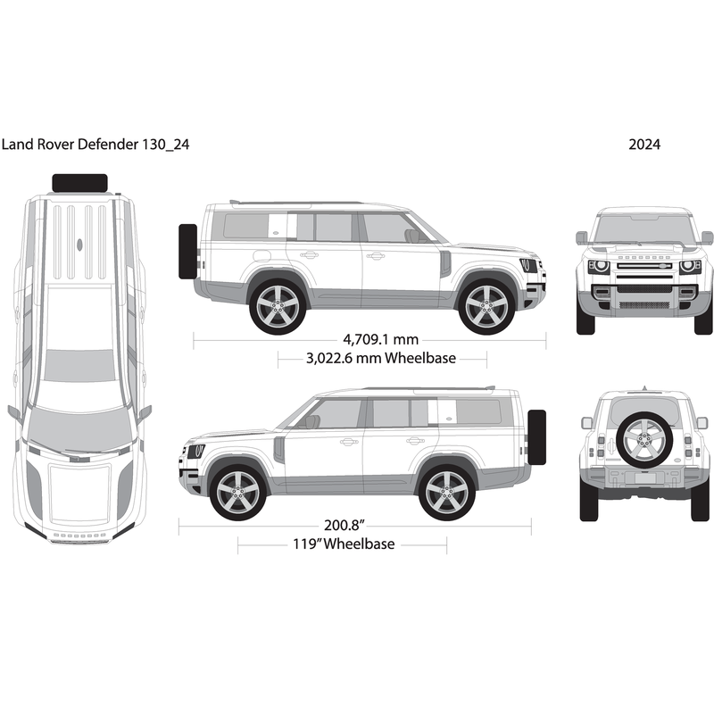 2024 Land Rover Defender Defender 130 V24 Vehicle Wrap Template