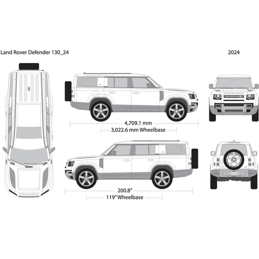 2024 Land Rover Defender Defender 130 V24 Vehicle Wrap Template