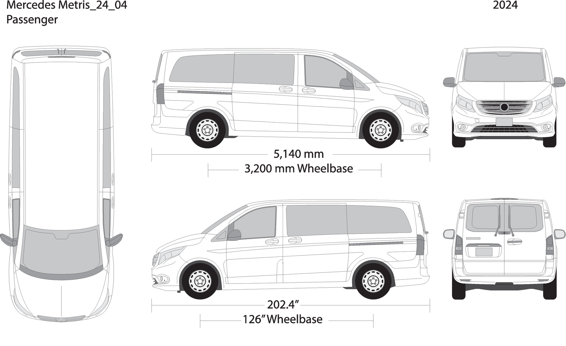 2024 Mercedes Metris V04 Vehicle Wrap Template