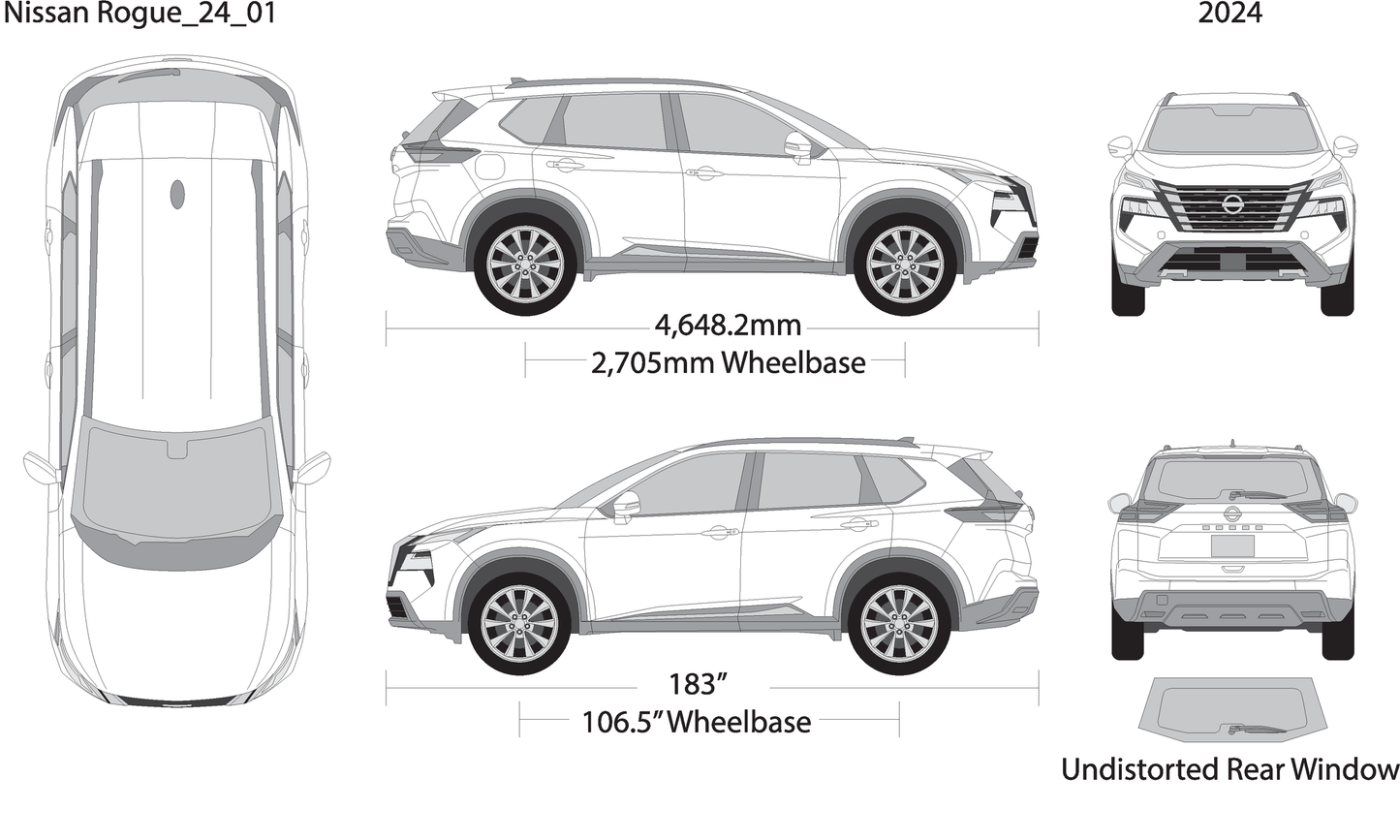 2024 Nissan Rogue V24 Vehicle Wrap Template