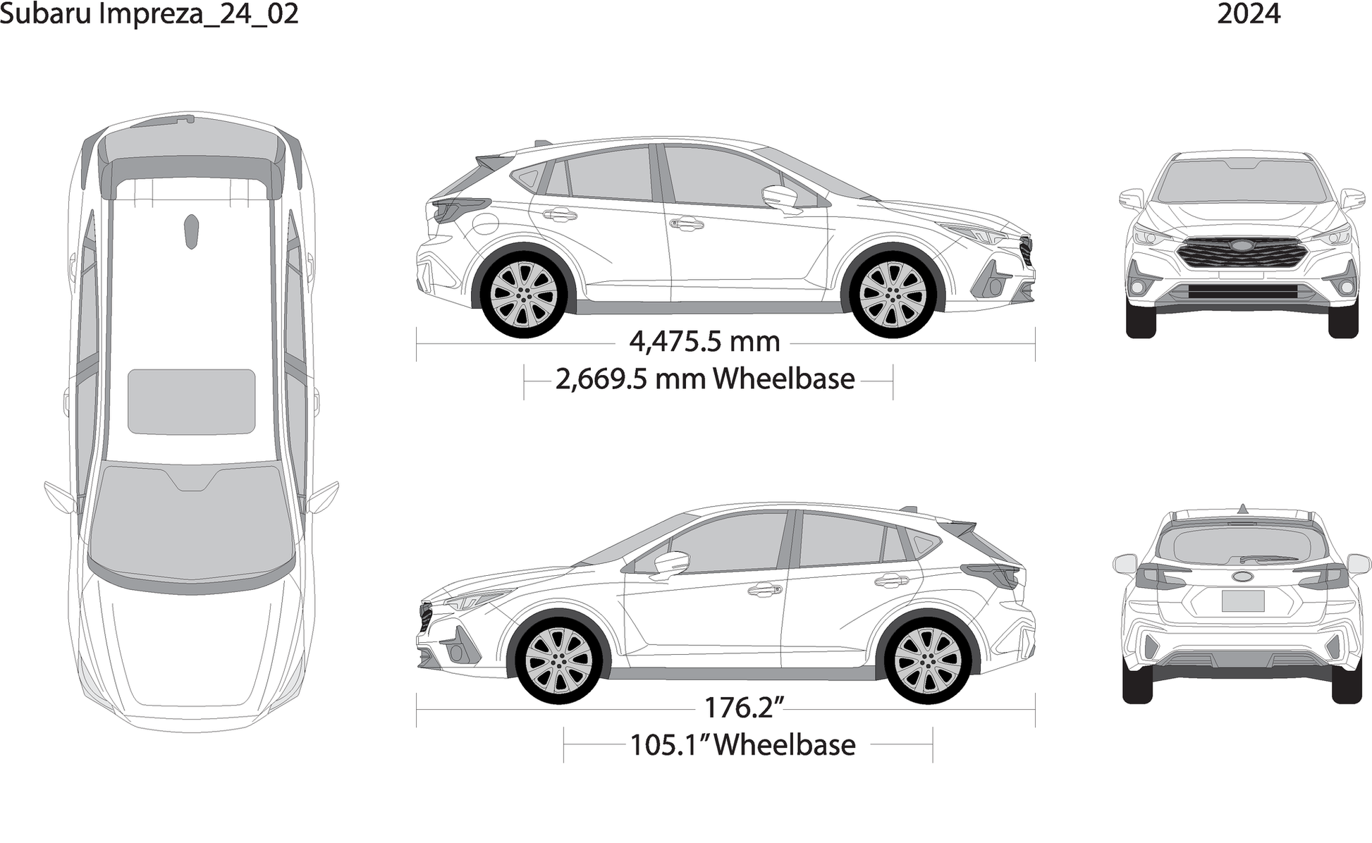 2024 Subaru Impreza V02 Vehicle Wrap Template