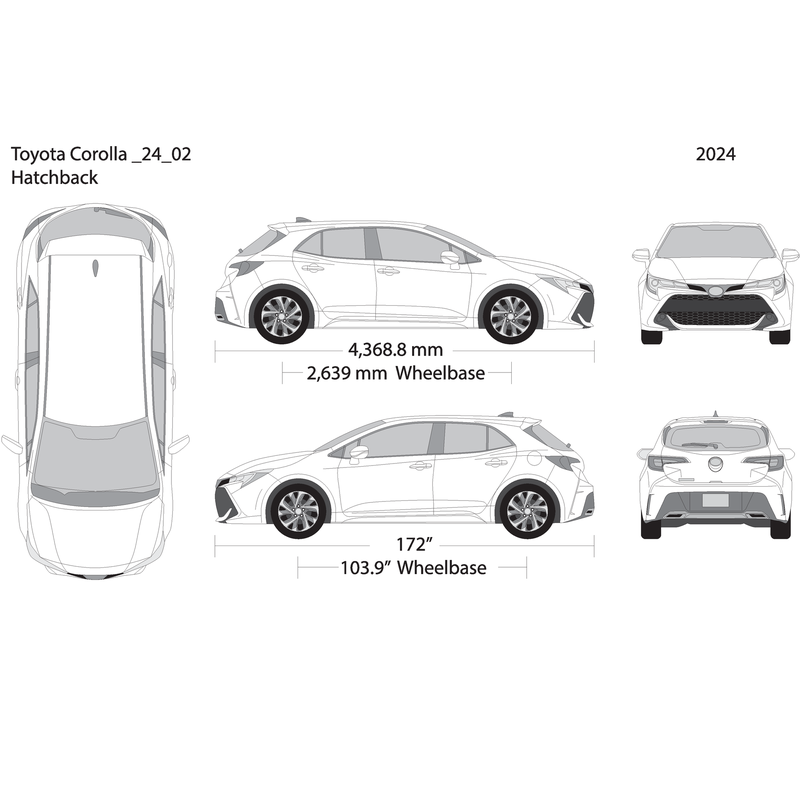 2024 Toyota Corolla V02 Vehicle Wrap Template