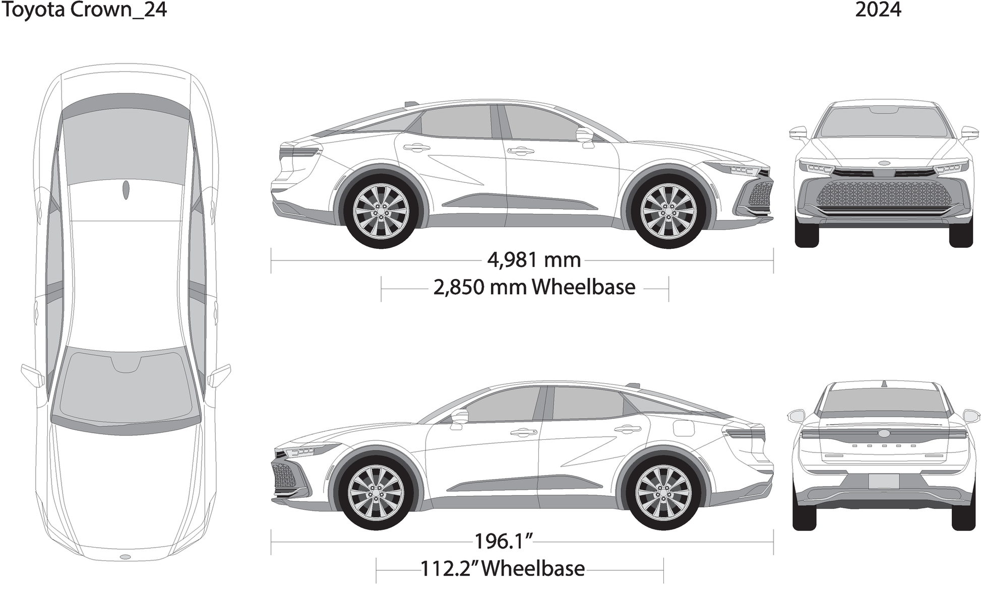 2024 Toyota Crown V24 Vehicle Wrap Template
