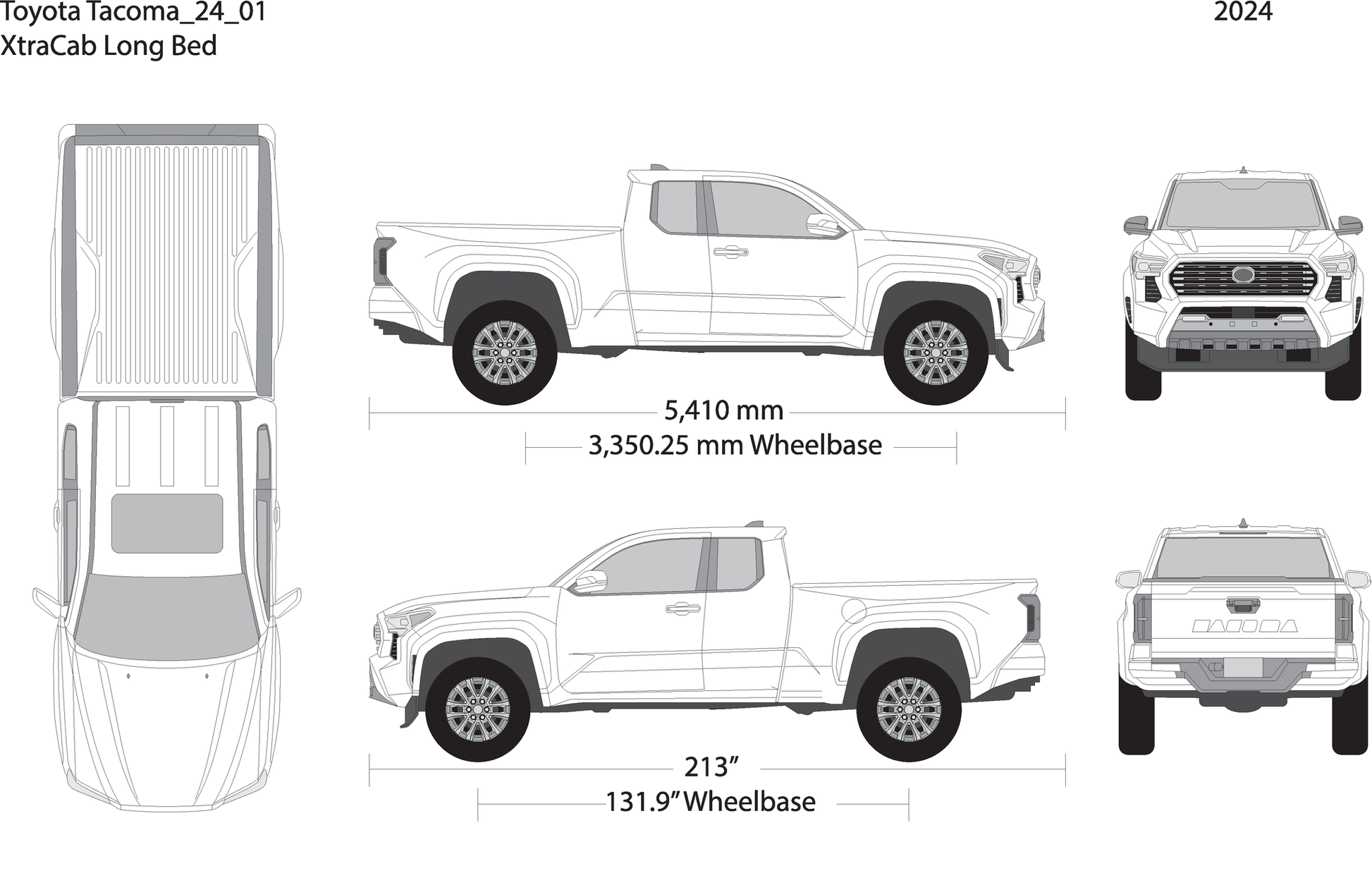 2024 Toyota Tacoma V01 Vehicle Wrap Template