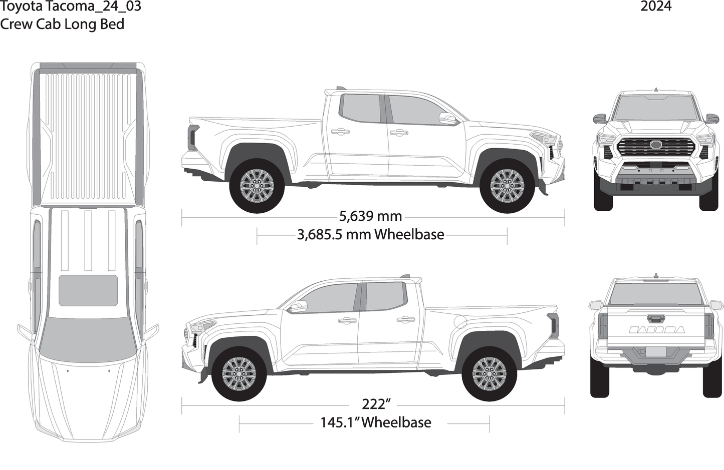 2024 Toyota Tacoma V03 Vehicle Wrap Template