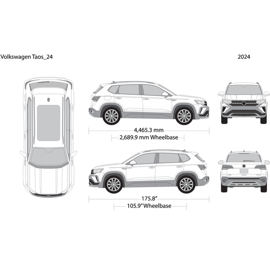 2024 Volkswagen Taos V24 Vehicle Wrap Template