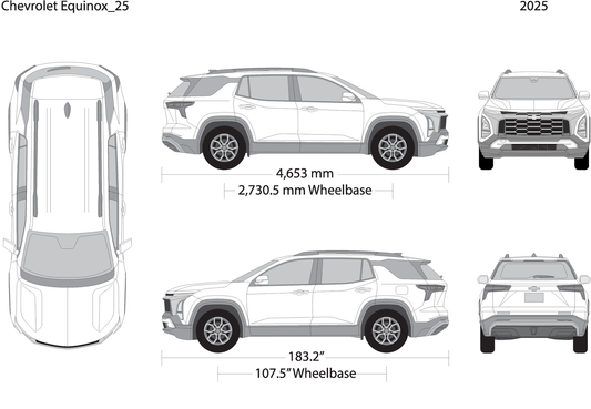 2025 Chevy Equinox V25 Vehicle Wrap Template