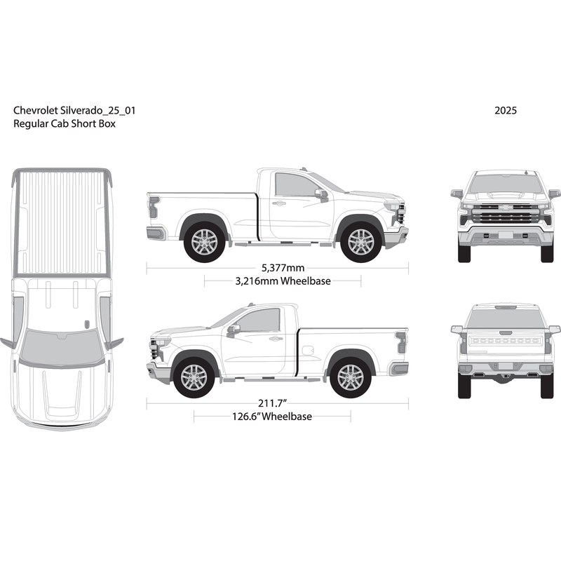 2025 Chevy Silverado 1500 V01 Vehicle Wrap Template