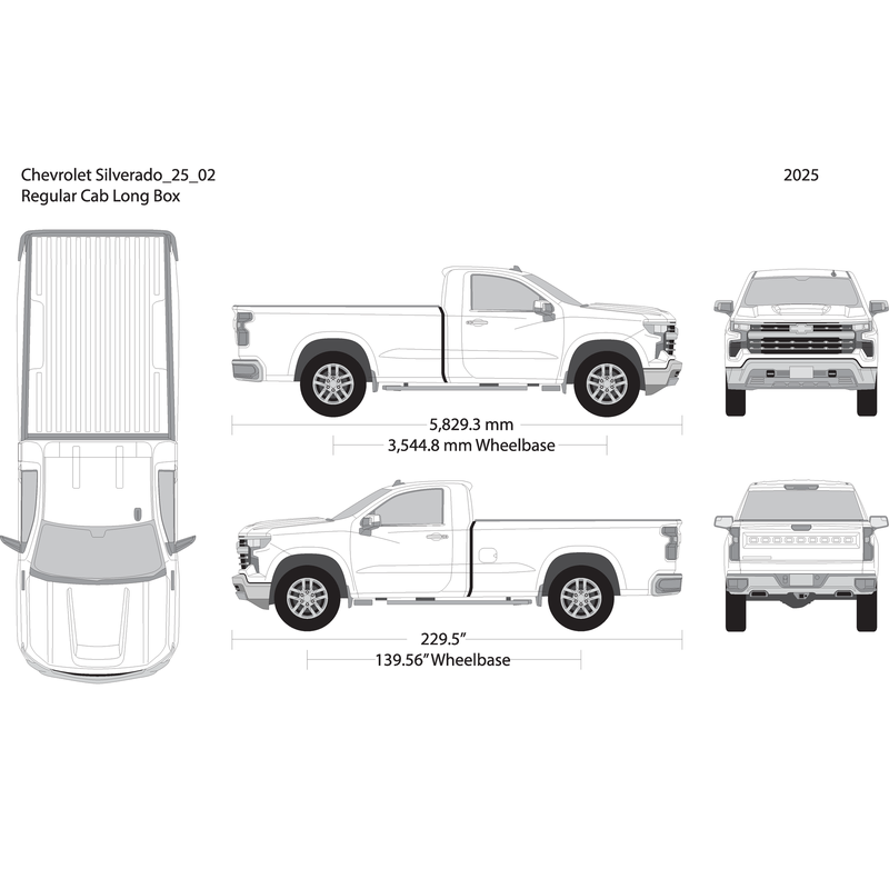 2025 Chevy Silverado 1500 V02 Vehicle Wrap Template