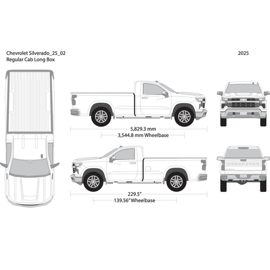 2025 Chevy Silverado 1500 V02 Vehicle Wrap Template