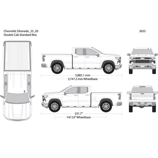 2025 Chevy Silverado 1500 V03 Vehicle Wrap Template