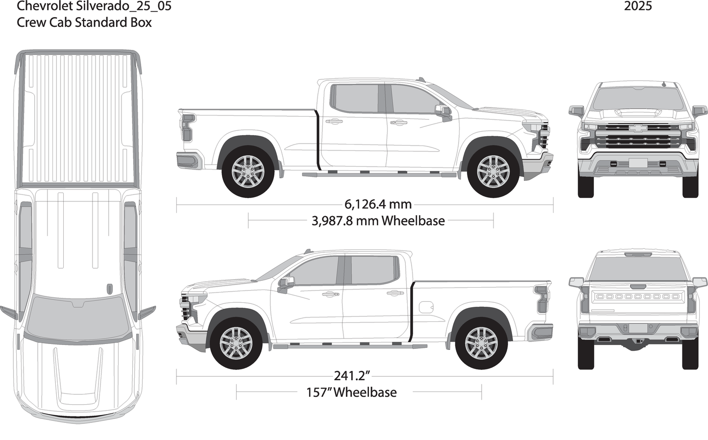 2025 Chevy Silverado 1500 V05 Vehicle Wrap Template