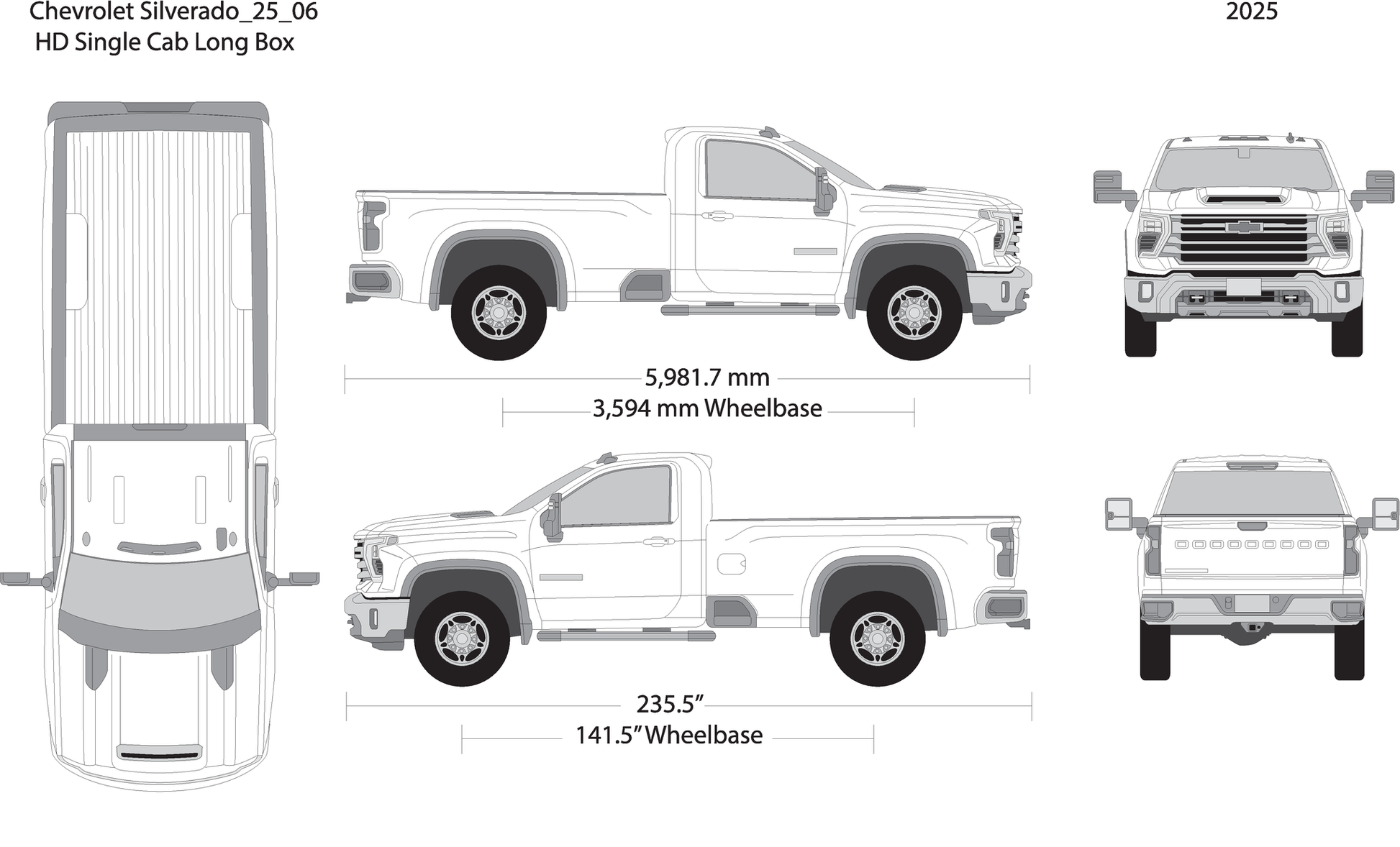 2025 Chevy Silverado 2500 3500 Hd V06 Vehicle Wrap Template
