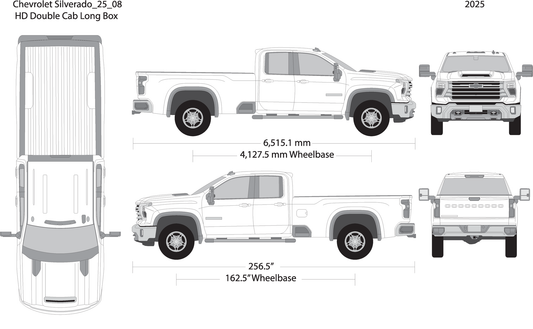 2025 Chevy Silverado 2500 3500 Hd V08 Vehicle Wrap Template