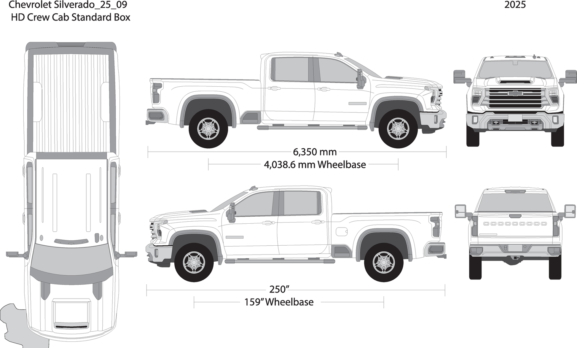 2025 Chevy Silverado 2500 3500 Hd V09 Vehicle Wrap Template