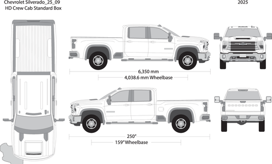 2025 Chevy Silverado 2500 3500 Hd V09 Vehicle Wrap Template