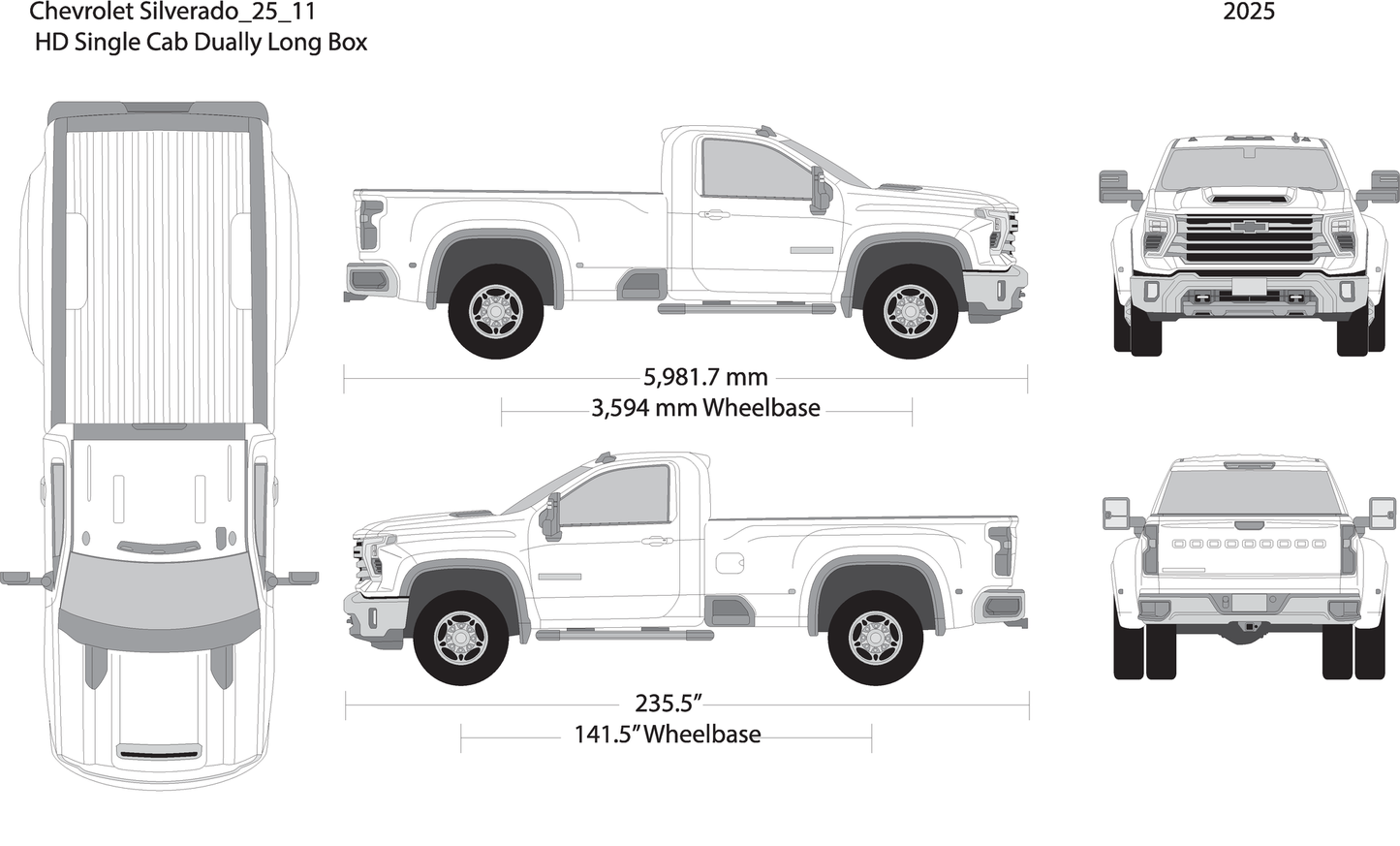 2025 Chevy Silverado 2500 3500 Hd V11 Vehicle Wrap Template