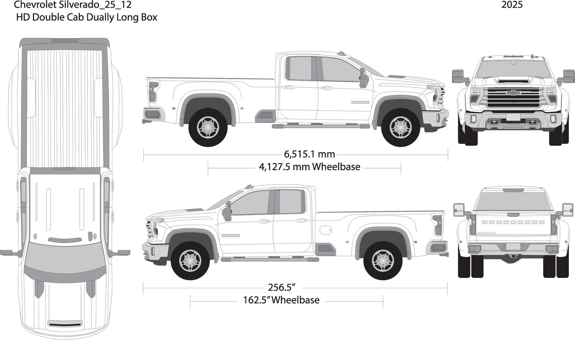 2025 Chevy Silverado 2500 3500 Hd V12 Vehicle Wrap Template