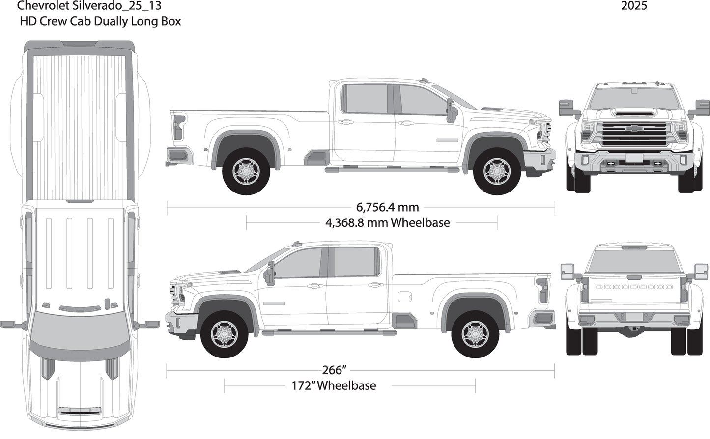 2025 Chevy Silverado 2500 3500 Hd V13 Vehicle Wrap Template
