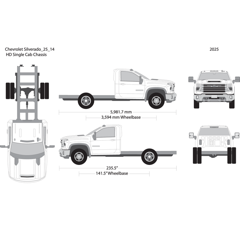 2025 Chevy Silverado 2500 3500 Hd V14 Vehicle Wrap Template