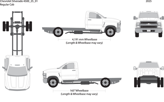 2025 Chevy Siverado 4500 V01 Vehicle Wrap Template