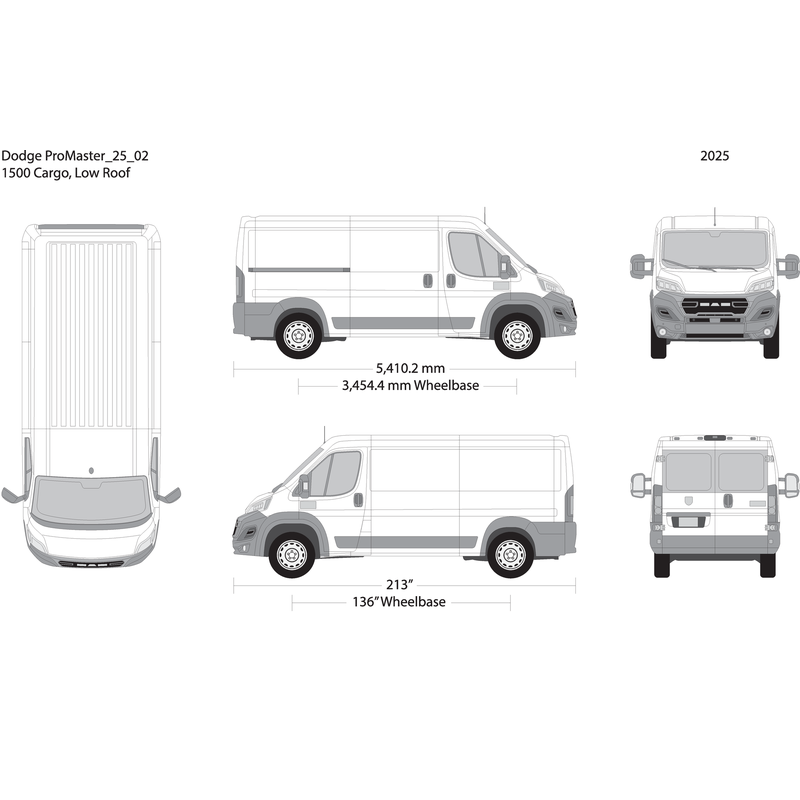 2025 Dodge Promaster V02 Vehicle Wrap Template