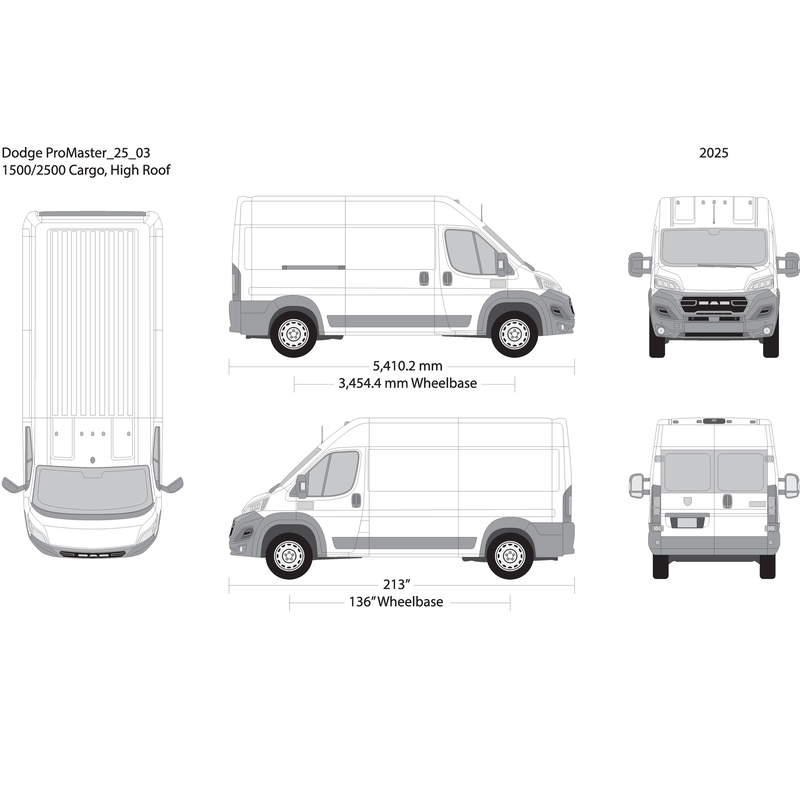 2025 Dodge Promaster V03 Vehicle Wrap Template