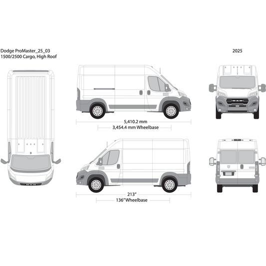 2025 Dodge Promaster V03 Vehicle Wrap Template