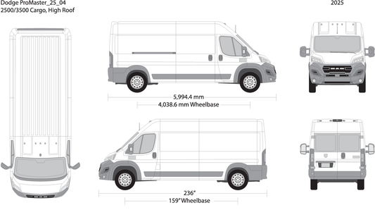 2025 Dodge Promaster V04 Vehicle Wrap Template