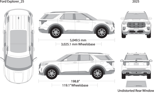 2025 Ford Explorer V25 Vehicle Wrap Template