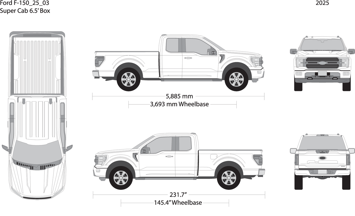 2025 Ford F 150 V03 Vehicle Wrap Template