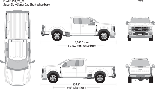 2025 Ford F 250 V02 Vehicle Wrap Template