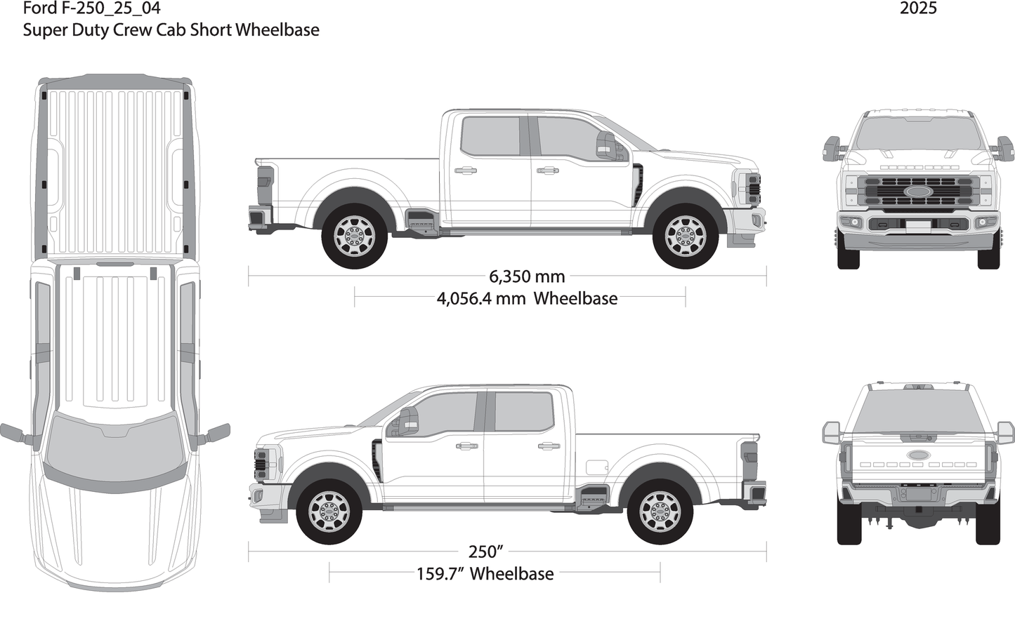 2025 Ford F 250 V04 Vehicle Wrap Template