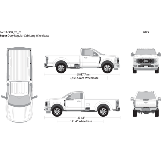 2025 Ford F 350 V01 Vehicle Wrap Template