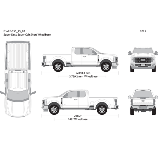 2025 Ford F 350 V02 Vehicle Wrap Template