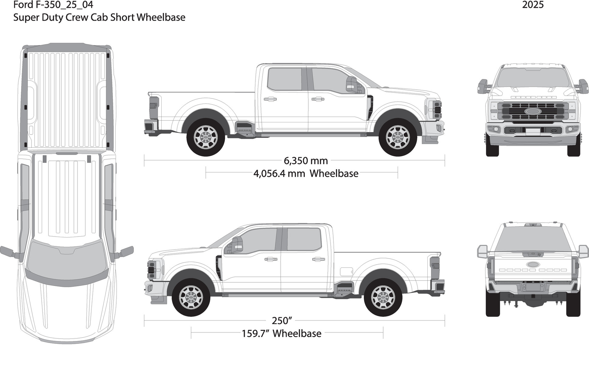 2025 Ford F 350 V04 Vehicle Wrap Template