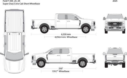 2025 Ford F 350 V04 Vehicle Wrap Template