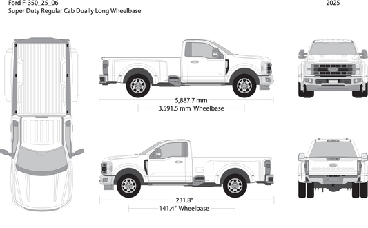 2025 Ford F 350 V06 Vehicle Wrap Template