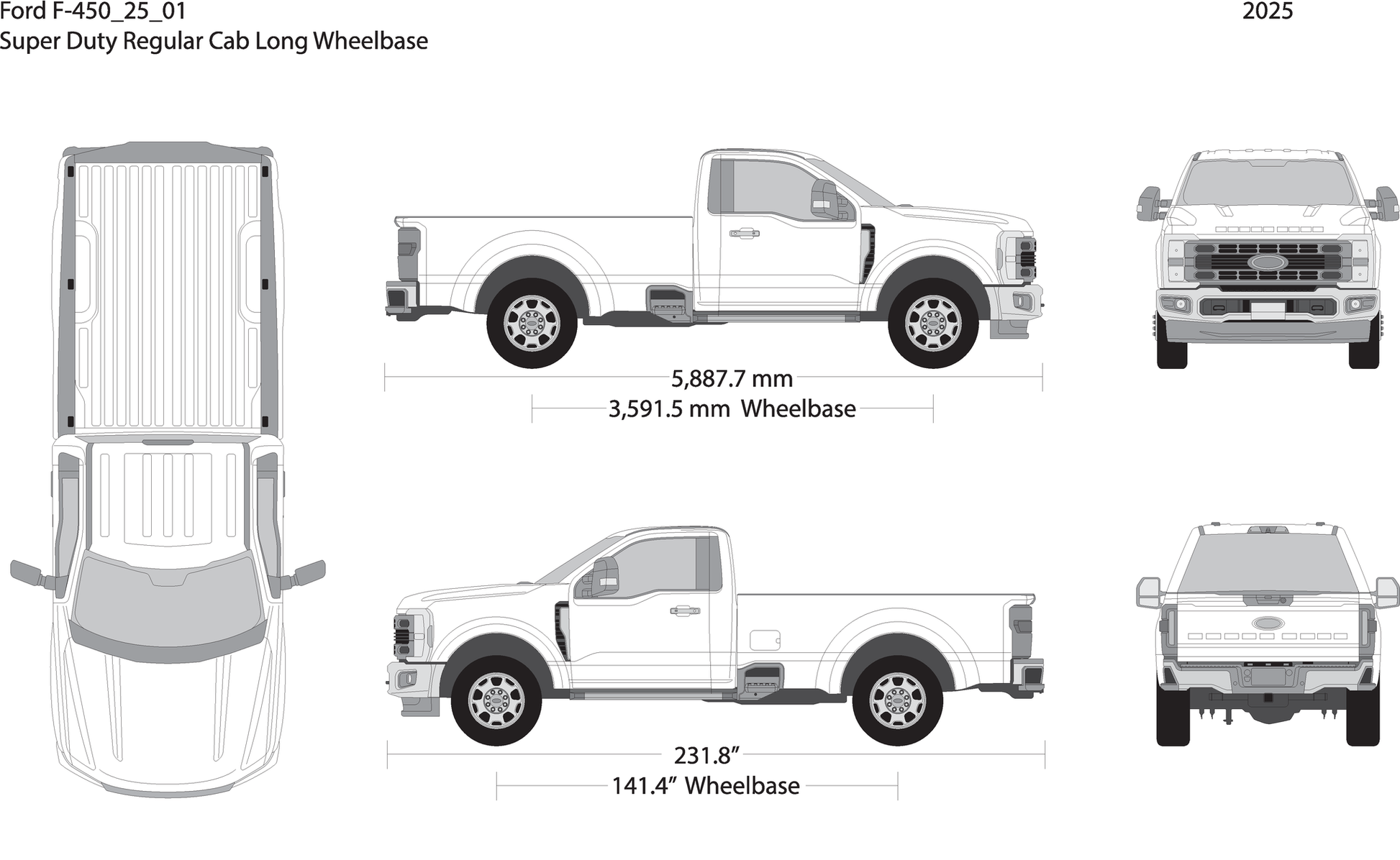 2025 Ford F 450 V01 Vehicle Wrap Template
