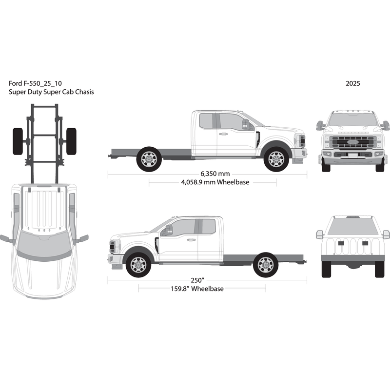 2025 Ford F 550 V10 Vehicle Wrap Template