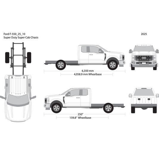 2025 Ford F 550 V10 Vehicle Wrap Template