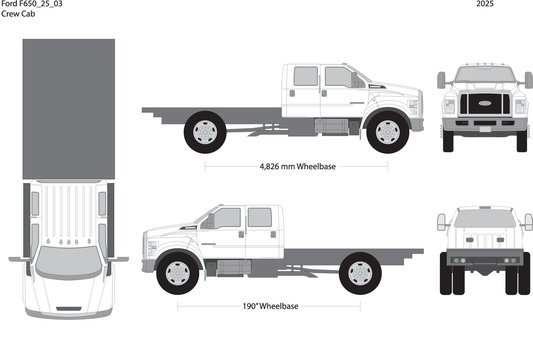 2025 Ford F 650 V03 Vehicle Wrap Template