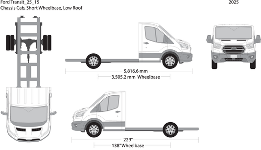 2025 Ford Transit Chassis V15 Vehicle Wrap Template