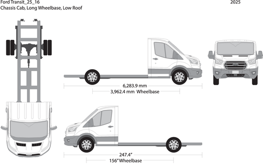 2025 Ford Transit Chassis V16 Vehicle Wrap Template