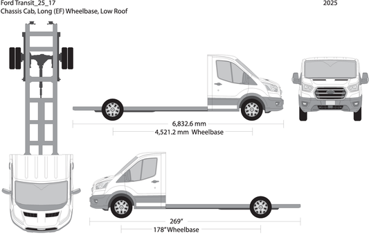 2025 Ford Transit Chassis V17 Vehicle Wrap Template