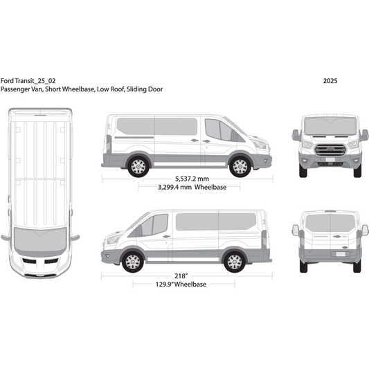 2025 Ford Transit Sliding Doors V02 Vehicle Wrap Template