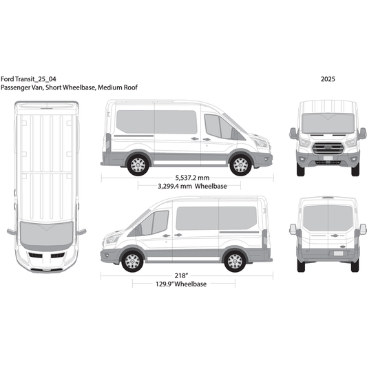 2025 Ford Transit Sliding Doors V04 Vehicle Wrap Template